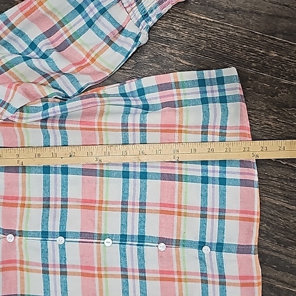 💥ANDREE by UNIT size Small plaid spring colors flannel - Picture 3 of 5